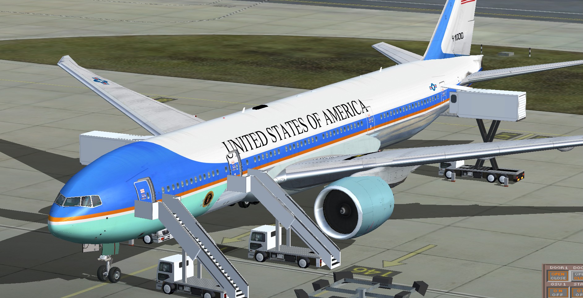 trim effects Air Force One 777 with 232LR fs  Boeing FSX freeware.net